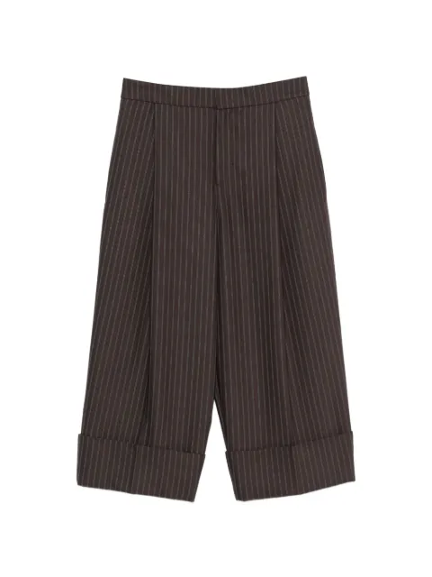 Elisabetta Franchi pinstripe-pattern cuffed trousers Brown PA17866E2