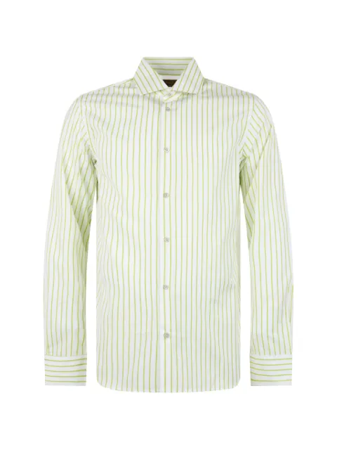 Moorer Sorrentown striped long-sleeve shirt Green SORRENTOWN