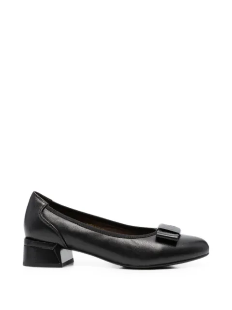LINDA BAUMANN bow-detail block-heel pumps Black 658526135