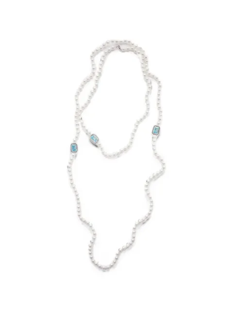 Izabel Display crystal-embellished pearl necklace Silver CCMPNTS