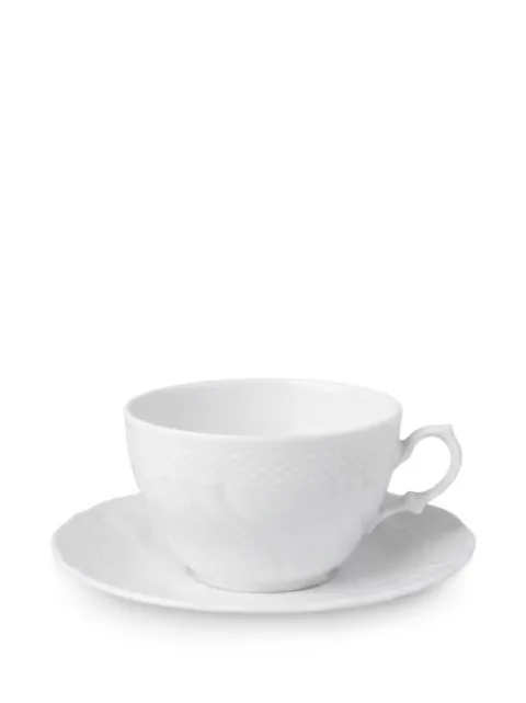GINORI 1735 basketweave-effect tea cup and saucer White 61162