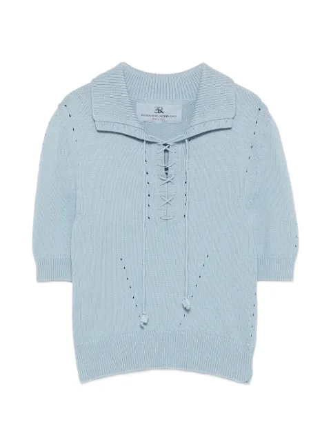 Ermanno Scervino lace-up short-sleeve T-shirt Blue D485L345YBI