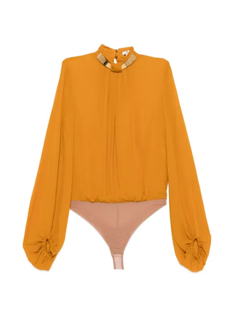 Elisabetta Franchi gold-tone plaque blouse Orange CB00766E2