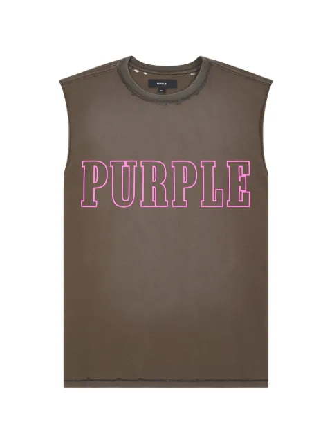 Purple Brand Slab Outline logo-print tank top Brown P103TJBS326