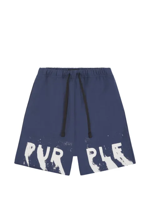 Purple Brand Painted Wordmark drawstring shorts Blue M4218MWSS326