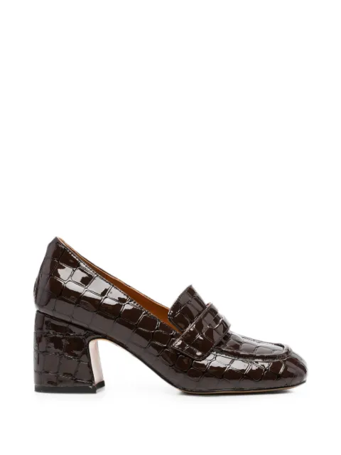 LINDA BAUMANN croc-effect block-heel loafers Brown 659326109