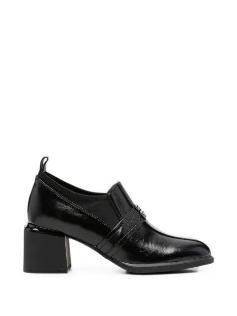LINDA BAUMANN logo-plaque block-heel pumps Black 659326112