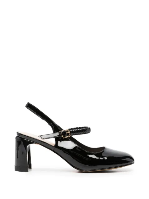 LINDA BAUMANN patent slingback pumps Black 659326103