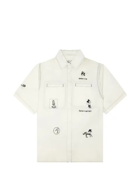JUNGLES JUNGLES graphic-print short-sleeve shirt Neutrals SSBNWBIR