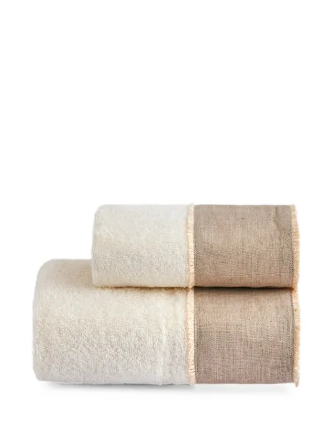 CU I SEEYOU fringed-trim bath towel (set of two) Neutrals COPPIAFASCIA002