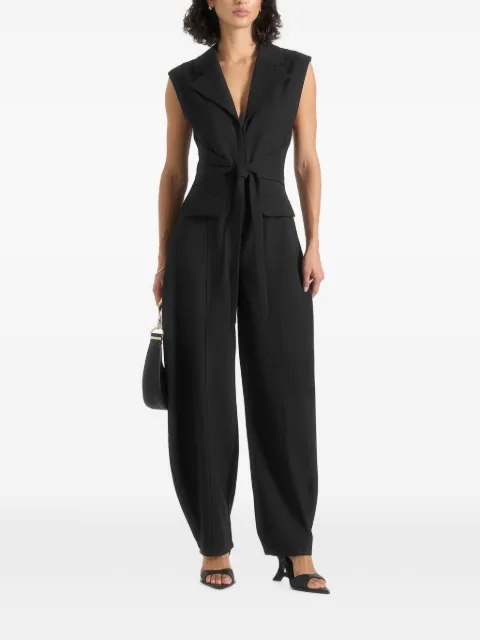 Manière De Voir Kira in black tie-waist barrel-leg tailored jumpsuit Black WMN4636