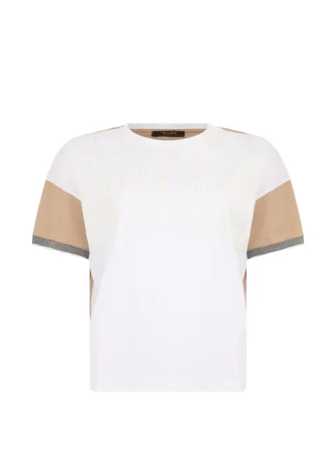 Moorer logo-print panelled T-shirt White OLISAJEL