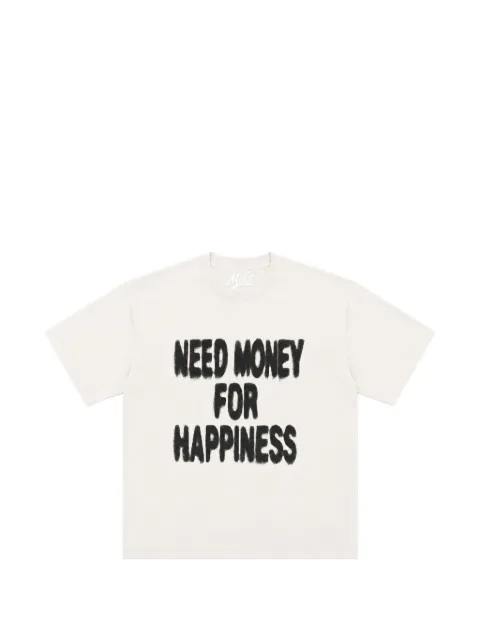 Melt slogan-print cotton T-shirt Neutrals MS54112M