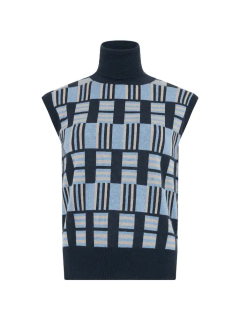 Moorer geometric-pattern sleeveless jumper Blue MARISOLABK
