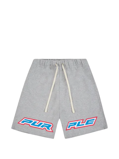 Purple Brand Turbo Type logo-print shorts Grey M4218MHMP326