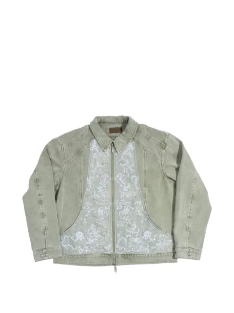 BIRTH OF ROYAL CHILD beaded-embroidery workwear jacket Green BC25FWJK11