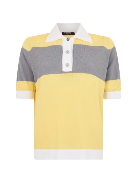 Moorer striped short-sleeve polo shirt Yellow KAYLEECLK