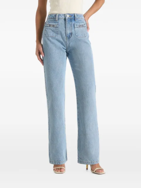 Manière De Voir Frida - Eiffel-detail straight leg denim jeans - mid blue Blue WMN4466