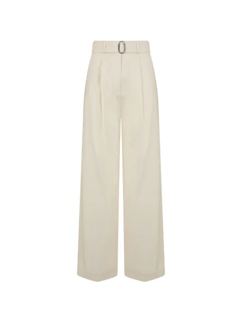 Moorer belted wide-leg trousers Neutrals LORIANEAT