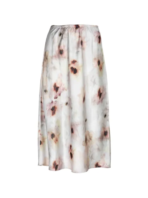 Vince watercolor floral-print midi slip skirt White V209731095