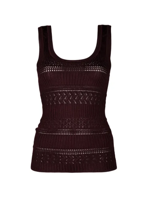 Veronica Beard Sandra pointelle-knit tank top Red 2606KS1490338