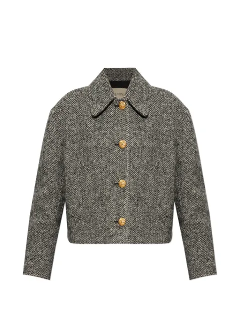 Valentino Garavani herringbone-pattern cropped jacket Grey BCJ485ABG