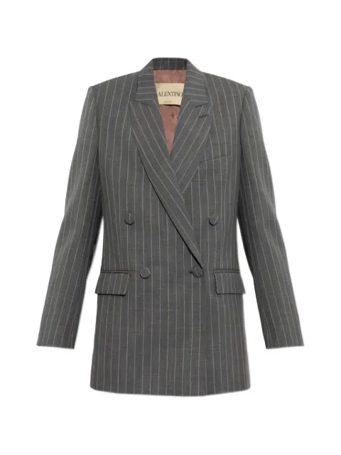 Valentino Garavani pinstriped double-breasted jacket Grey BCE5V5A9C