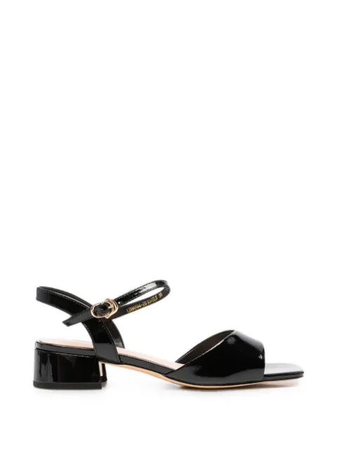LINDA BAUMANN patent-finish block-heel sandals Black 659426104
