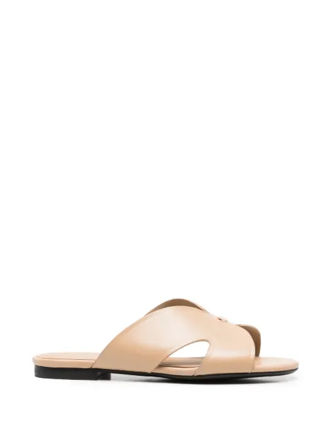 SERGIO MORETTI FIRENZE cut-out leather sandals Neutrals 659426107
