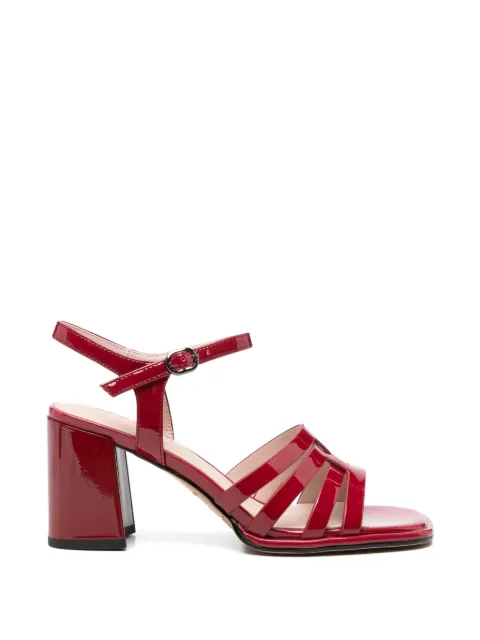 SERGIO MORETTI FIRENZE patent-finish strappy sandals Red 659426114