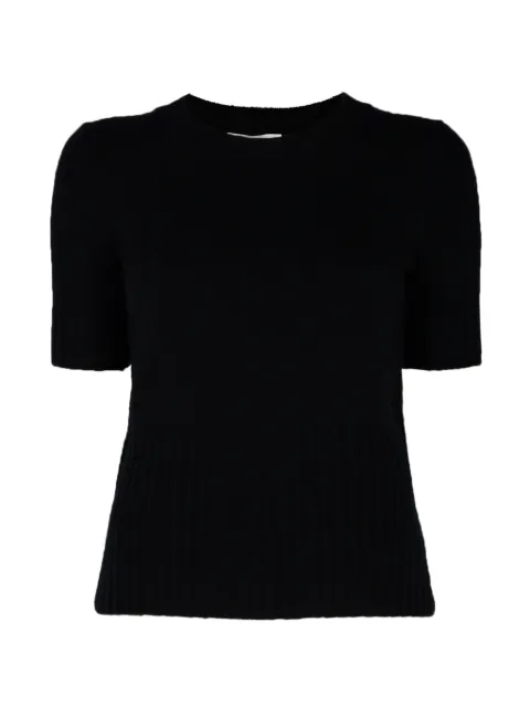 Vince ribbed-knit short-sleeve sweater Black V208879907