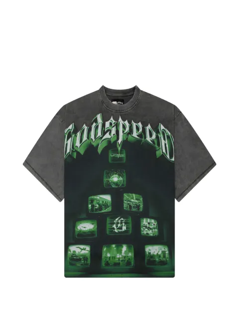 GODSPEED logo-print graphic-print T-shirt Grey GS06102602