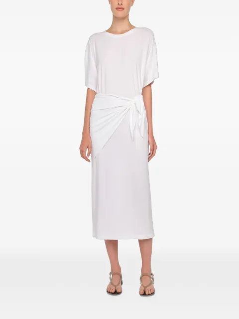Norma Kamali short-sleeve boxy midi dress White KK4253PLT07944