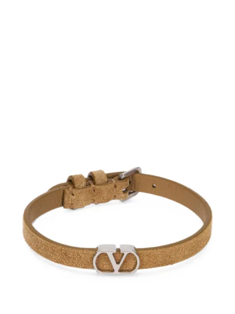 Valentino Garavani VLogo Signature leather bracelet Brown YJ0BX1STS