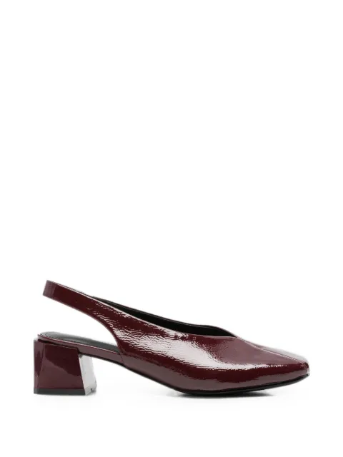 LINDA BAUMANN patent-finish slingback pumps Red 659426112