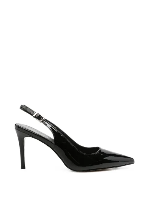 SERGIO MORETTI FIRENZE patent-finish slingback pumps Black 659426108