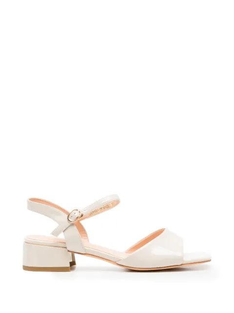 LINDA BAUMANN patent-finish buckle-fastening sandals Neutrals 659426104