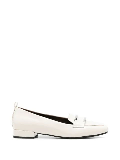 SERGIO MORETTI FIRENZE metal-plaque square-toe loafers Neutrals 659426100