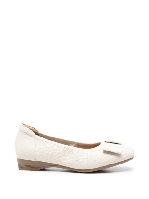 LINDA BAUMANN woven-effect bow ballet flats Neutrals 659426103