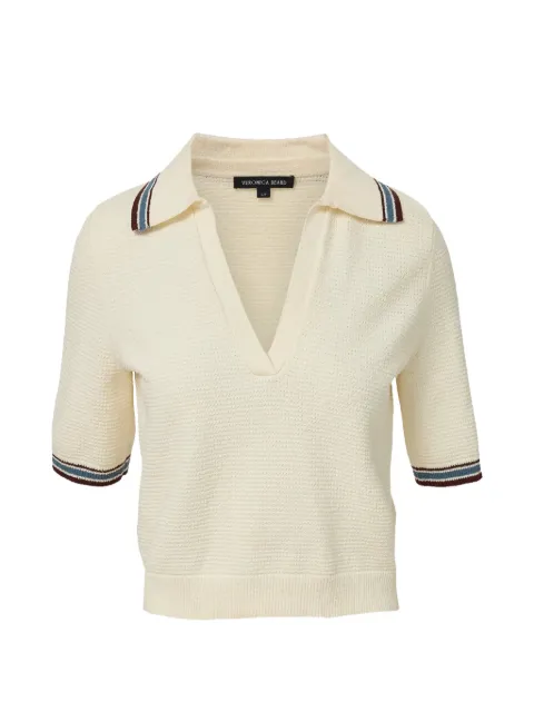 Veronica Beard Quinelle striped-trim top Neutrals J2606KC3899423