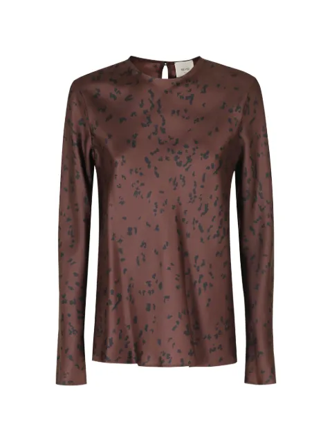Alysi abstract-print long-sleeve blouse Brown 166232A6020