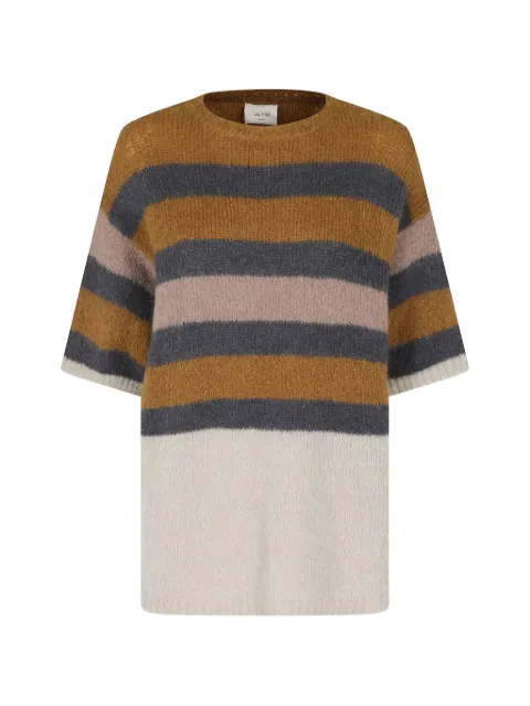 Alysi striped short-sleeve sweater Brown 266446A6013099