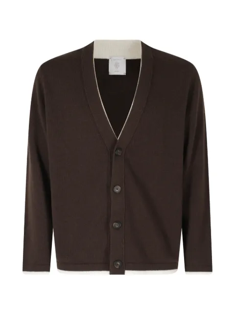 Eleventy button-fastening V-neck cardigan Brown N76MAGN71MAG0N103