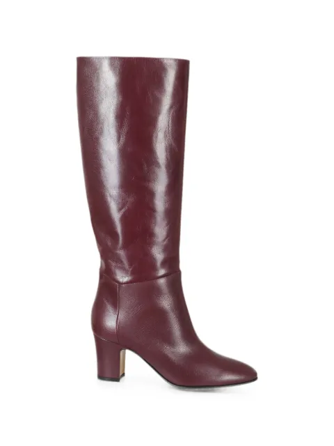 Alberta Ferretti polished-finish knee-high block-heeled boots Red A62018025