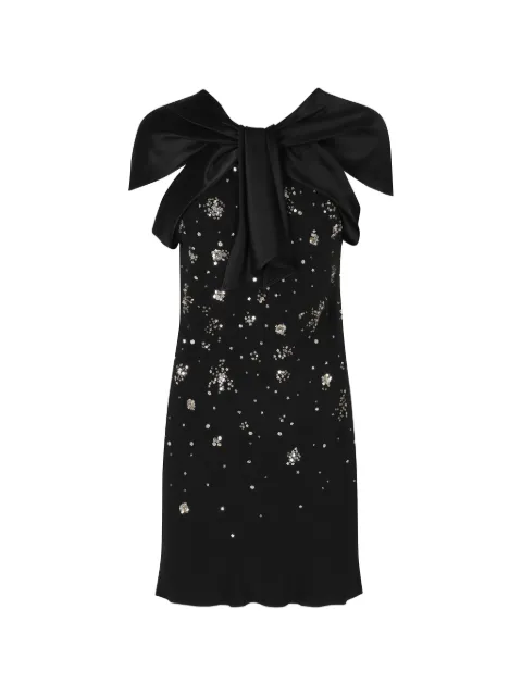 Alberta Ferretti mini sequin-embellished bow-detail dress Black A04326627099