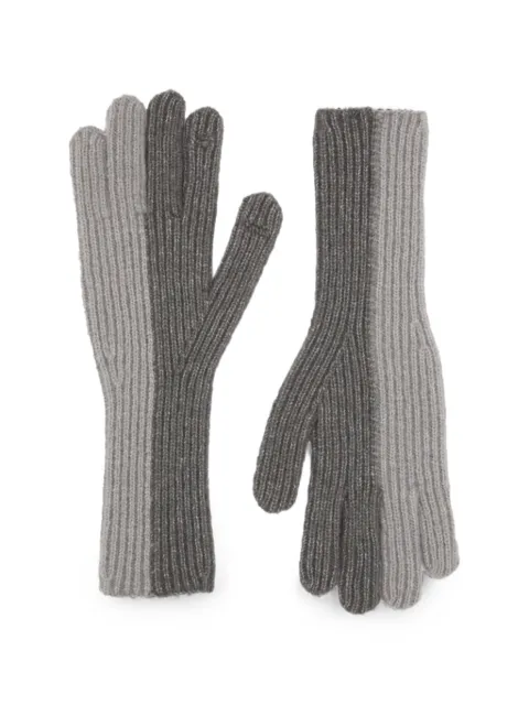 Pennyblack ribbed-knit panelled gloves Grey MARRUCA003