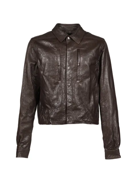 Rick Owens Alice jkt leather jacket Brown RU02F4750LBE