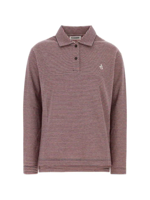 Jil Sander striped long-sleeve polo shirt Red J02GL0126J20395
