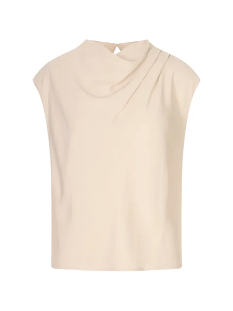 Agnona draped sleeveless top Neutrals TT1201XU5074