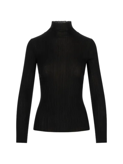 Agnona ribbed-knit high-neck sweater Black K2020387V180Q